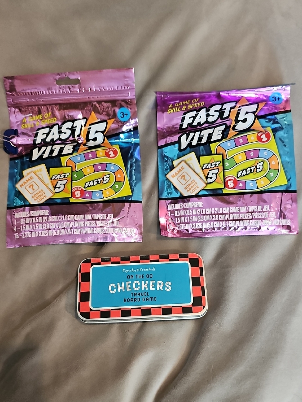 2 NWT And 1 EUC Travel Portable Games Checkers Fast 5